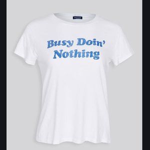 Mother Brand "Busy Doing Nothing" T White/Navy